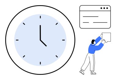 Zaman yönetimi konsepti. Saat ve görev takibi yoluyla zaman yönetimi. Zaman yönetimi üretkenlik ve planlama için gereklidir. İş, eğitim ve kişisel verimlilik için mükemmel.