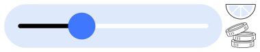 Veri ayarlaması için segmentli pasta grafiğinin yanında mavi düğmeli yatay kaydırıcı. Finans, bütçe, istatistik, ayarlar, analitik, optimizasyon, kontrol için ideal. Basit düz