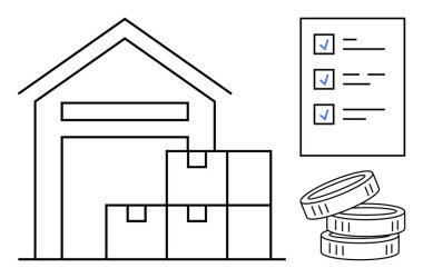 Deponun yakınındaki kutular, işaretli görevler listesi ve madeni paralar envanter yönetimi, lojistik, finansal planlama, verimlilik, organizasyon, hedef izleme ve ticareti temsil ediyor. Basit.