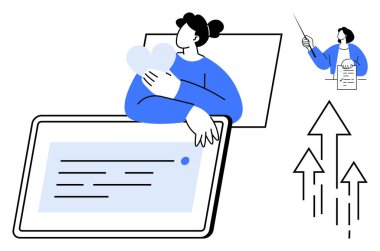 Bireysel olarak, sevgi ve büyümeyi sembolize eden, yukardaki oklarla kalp sembolünü tablet üzerinde kucaklıyor. Bir diğer figür de, eğitimi veya akıl hocalığını temsil eden bir belgeye işaret ediyor. İdeal