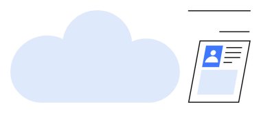 Bulut depolama kavramı. Kimlik verileri güvenli bir şekilde saklanıyor ve güvenli bir uzaktan erişim sağlıyor. Bulut destekleyici dijital kimlik yönetimi ve veri senkronizasyonu. IT, yazılım, güvenlik için