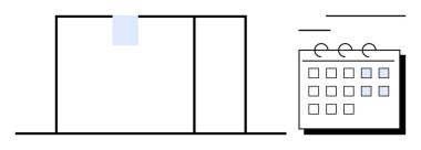 Ofis bölücüsü, yapışkan not ve görev ve planlama için masa takvimi olan en az çalışma alanı sahnesi. Organizasyon için ideal, üretkenlik, çalışma alanı düzenlemesi, odaklanma, planlama, zaman