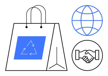 Çevre dostu alışveriş. Geri dönüşüme, sürdürülebilir uygulamalara ve küresel çevre bakımına odaklanın. Yeniden kullanım malzemeleri ve eko-bilinçli tüketici davranışlarını teşvik etmektir. E-ticaret için.