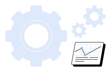 Veri eğilimini gösteren ızgara tabanlı bir grafiğin yanında büyük ve küçük vites şekilleri vardır. Analiz, optimizasyon, iş akışı, takım çalışması, üretkenlik, mühendislik ve geliştirme için ideal. Basit düz metafor