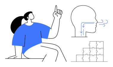 Karar verme süreci. İnsan düşüncesi, problem çözme ve mantıksal akışı birleştiren görsel bir kavram. Karar vermek yenilikleri ve yaratıcı stratejileri destekler. Eğitim ve teknoloji için mükemmel.