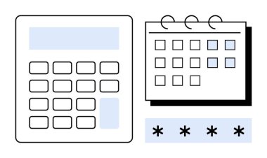 Hesaplayıcı, takvim ve şifre alanı hesaplamaları, programlamayı, siber güvenliği, organizasyonu, muhasebeyi, verimliliği ve sistem yönetimini vurguluyor. Basit düz metafor için ideal