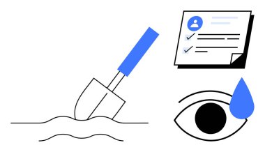 Kürek kazma toprağı, kritik belge kontrol listesi ve düşüşle göz gayret, hazırlık ve vizyonu vurgula. Üretkenlik, strateji, odaklanma ve planlama amaçlı ideal hedefler basit