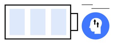 Enerji yönetimi. Pil seviyeli enerji görselleri ve üretkenlik optimizasyonu için bilişsel fikirler. Enerji odaklı zihinsel odaklanma ve verimlilik. Sağlık, motivasyon, uygulamalar, teknoloji için.