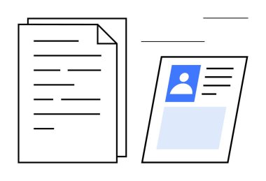Konsepte devam et. Bir belge, iş başvuruları ve kariyer geliştirme ile birlikte profesyonel profil çizimini gösteren çizimlere devam edin. İşe alıma, kariyer planlamasına, profesyonelliğe devam