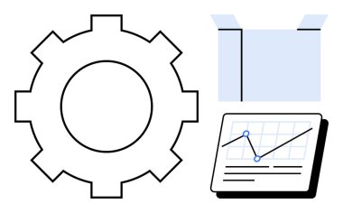 Vites, açık kutu ve grafik grafik çizelgesi akış, yaratıcılık ve analiz. İş stratejisi, yenilik, organizasyon veri yönetimi çözümleri üretkenlik için idealdir. Basit bir daire.