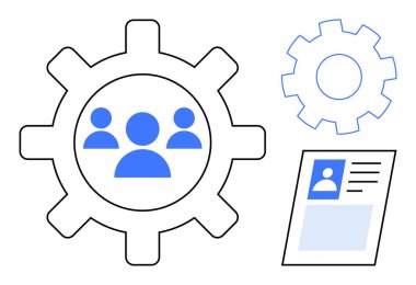 İnsan kaynakları konsepti. İnsan kaynakları ikonları, profiller ve organizasyonel unsurlar. İnsan kaynakları personel yönetimi, askere alma, takım çalışması ve kariyer geliştirme. İş almak için.