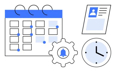Görev yönetimi konsepti. Takvim, anımsatıcı ve profilli görev yönetimi. Görev yönetimi verimliliği ve verimliliği arttırır. Takım işbirliği, planlama, üretkenlik araçları için
