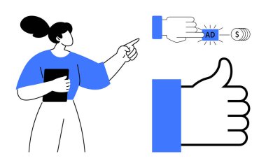 Dijital reklam. Tıklama başına öde etkileşimi ve online para kazanma ile dijital reklam. Pazarlama, para kazanma, sosyal medya stratejisi, e-ticaret ve analitik için dijital reklam