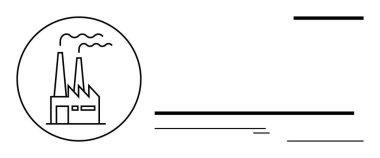 Sanayi, üretim ve çevre sorunlarını sembolize eden bacaları olan bir fabrika binası. Üretim, emisyon, ekonomi, kirlilik, enerji ve sürdürülebilirlik için ideal