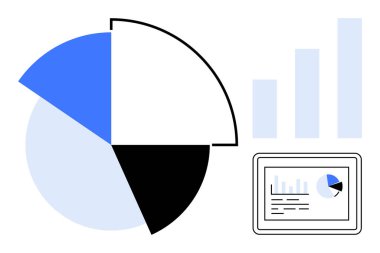 Veri görselleştirme. Dijital veri eğilimlerine bağlı analitik çizelgesi ve çubuk grafiği. Veri görselleştirme karmaşık kavramları basitleştirir ve karar vermeyi kolaylaştırır. İş, finans, eğitim için
