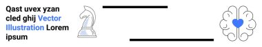 Strateji, duygusal zeka, karar verme, farkındalık, problem çözme, eğitim. Satranç şövalyesi ve beyin çizgisi sanatının merkezinde bir kalp var. Strateji ve duygusal zeka kavramı