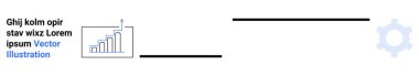İş stratejisi, veri analizi, süreç optimizasyonu, verimlilik artışı, hedef yönetim, büyüme takibi. Yukarı doğru ok ve vites sembolü olan bir çubuk grafik. İş stratejisi ve verileri