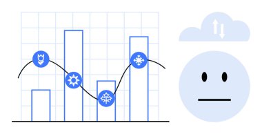 İş eğilimleri, iklim modelleri, mevsimsel tahminler, duygu takibi, karar verme, analitik. Hava ikonlu ve tarafsız yüzlü çubuk grafiği. İş eğilimleri ve iklim modelleri kavramı