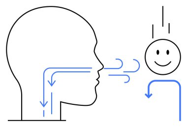 İletişim konsepti. İnsanlarla iletişim, hava akışı ve etkileşim. İletişim, konuşma ve enerji yoluyla bağlantıları teşvik eder. Eğitim, sağlık, ilişkiler, psikoloji için