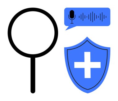 Veri güvenliği, ses tanıma, sağlık uygulaması, dijital iletişim, yapay zeka teknolojisi, doğrulama araçları. Büyüteç, çapraz sesli kalkan. Veri güvenliği ve ses tanıma kavramı