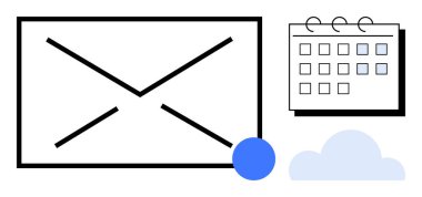Uyarı noktalı zarf, takvim gösterim tarihleri, ve bulut iletişimi, zamanlamayı, organizasyonu öneriyor. E- posta, verimlilik, takım çalışması, veri eşzamanlama için ideal