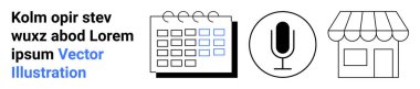 Program, iletişim araçları, perakende endüstrileri, zaman yönetimi, ses kaydı, küçük işletmeler. Bir takvim, mikrofon ve minimalist tasarım mağazası. Zamanlama ve iletişim araçları