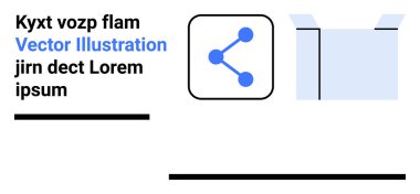 Dijital paylaşım, bağlantı, sosyal medya, veri alışverişi, teknoloji, iletişim. Noktalar ve çizgilerle simgeyi paylaş, kutuyu aç. Dijital paylaşım ve bağlantı kavramsal olarak gösterilmiştir