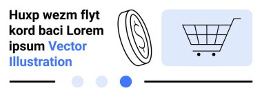 Para yerine alışveriş arabası ikonu koyuyorsun. E-ticaret, finans, tasarruf, perakende, çevrimiçi alışveriş, bütçe ve basit bir iniş sayfası için ideal. Çizgi benzetmesi. Basit satır simgeleri