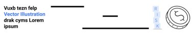 Risk yönetimi, finansal analiz, karar verme, iş stratejisi, belirsizlik, planlama. Vurgulanmış Risk ve dairesel sembollü soyut metin düzeni. Risk yönetimi ve mali