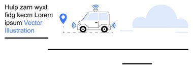 Akıllı ulaşım, teknolojik yenilik, GPS navigasyon, kablosuz bağlantı, otonom araçlar, kentsel hareketlilik. GPS işaretli ve kablosuz sinyalli sürücüsüz bir araba. Akıllı ulaşım ve teknoloji