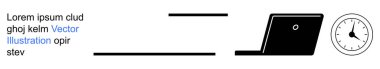 Zaman yönetimi, verimlilik, dijital iletişim, çevrimiçi öğrenme, çalışma alanı kavramları, program organizasyonu. Dizüstü bilgisayarı, saati ve yer tutucu metni olan minimalist tasarım. Zaman yönetimi
