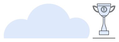 Bulut hesaplama konsepti. Bulut hesaplama, dijital başarı ödülü ve çevrimiçi başarı. Bulut hesaplama dijital kilometre taşları, başarılar ve yenilikler. IT, veri depolama, iş için