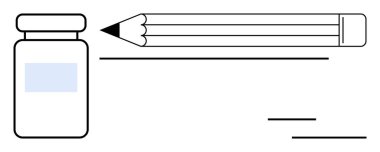 Yaratıcılık, sağlık, eğitim, sanat aletleri, tıbbi kavramlar, verimlilik. Temiz bir arka planda bir kalem ve ilaç şişesi. Yaratıcılık ve sağlık hizmetleri bu minimalist görsel ile harmanlanır