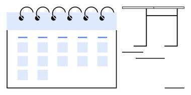 Zaman yönetimi, etkinlik planlaması, organizasyon, iş yeri, zaman çizelgesi, verimlilik. Masası temiz, minimalist bir tasarımı olan bir takvim. Zaman yönetimi ve etkinlik planlaması