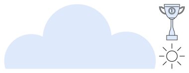 Bulut deposu. Bulut depolama konsepti ve parlak bir güneşle eşleştirilmiş ödül başarısı. Bulut depolama başarıyı, yeniliği ve hedeflerin gerçekleştirilmesini arttırır. Teknoloji, ilerleme, verimlilik için