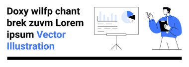İş planlaması, veri analizi, kurumsal eğitim, eğitim, stratejik planlama, pazarlama. Görselleştirme grafikleriyle grafiğe bakan profesyonel sunucu. İş planlaması ve veri