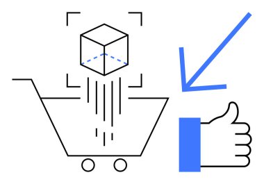 E-ticaret konsepti. Sanal ürün görselleştirme ve müşteri onayı için e-ticaret teknolojisi. E-ticaret interaktif online alışveriş deneyimlerini geliştirir. Perakende, dijital pazarlar için