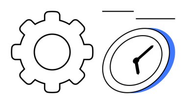 Üretkenlik, zaman yönetimi, iş akışı optimizasyonu, zamanlama, verimlilik, planlama. Saatin yanındaki teçhizatın taslağı. Verimlilik ve zaman yönetimi kavramı