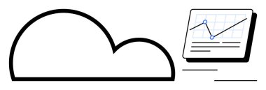 Siyah bulut çizgisi analitiği temsil eden bir veri grafiğiyle eşleştirildi. Teknoloji, bulut depolama, veri analizi, ağ oluşturma, performans izleme, iş zekası, basit daire