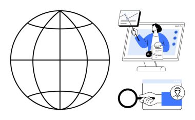 Küresel bağlantı. Araştırma, veri izleme ve çevrimiçi iletişim için dijital araçlarla küresel bağlantı. Öğrenme, iş ve işbirliği için küresel bağlantı. İdeal