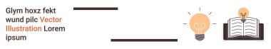 Eğitim, yenilik, yaratıcılık, bilgi paylaşımı, beyin fırtınası, eğitim araçları. Açık bir kitabın yanında parlayan bir ampul. Kitap ve ampulle eğitim ve yenilik