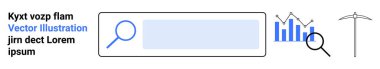 Veri analizi, SEO optimizasyonu, madencilik araçları, arama motoru sonuçları, dijital araştırma, iş büyümesi. Arama çubuğunda büyüteç, grafik kazma. Veri analizi ve SEO optimizasyonu