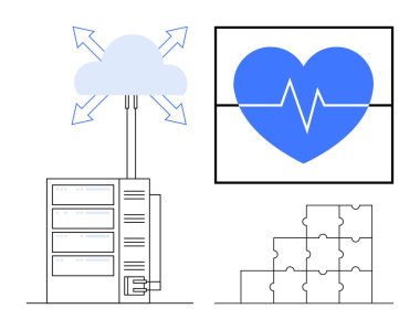 Bulut hesaplama. Bulut bilgisayarı veri sunucularını daha hızlı bilgi alışverişi için sağlık sistemlerine bağlar. Bulut hesaplama sistemi çalışır ve bağlantıyı güçlendirir. BT için, sağlık hizmetleri