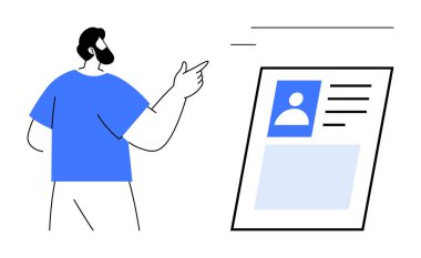 Dijital profil kavramı. Kimlik yönetimi için kullanıcı avatarı ve kişisel veri içeren dijital profil görüntülendi. Dijital profil güvenliği, güvenilirliği ve çevrimiçi kimliği arttırıyor