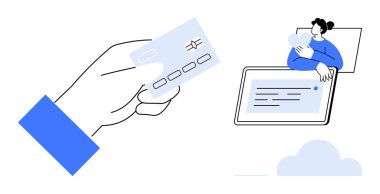 Dijital ödeme konsepti. Güvenliği vurgulayan kredi kartı kullanımı ve çevrimiçi işlemler. E-ticaret, fintech, mobil bankacılık ve temassız alışveriş için dijital ödeme