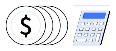Finansal planlama, hesap yönetimi, para hesapları, bütçe hesaplaması, maliyet tahmini, ekonomik analiz. Hesap makinesinin yanında bir grup para var. Mali planlama ve hesap yönetimi