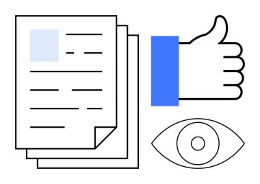 Belge onayı. Onaylı kağıtlar ve göz simgesi belge incelemesi ve onay süreçleri. İş akışı, kalite kontrolü, uyum, işbirliği ve değerlendirme için belge onayı