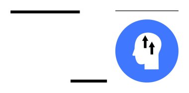 Zihin gelişimi kavramı. Baş silueti, yukarı doğru ok eğitimi, öğrenme ve ilerleme. Zihin gelişimi kişisel gelişim, yenilik ve düşünce olabilir. Eğitim ve eğitim için faydalı