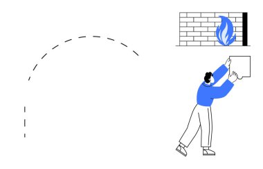 Güvenlik duvarı konsepti. Siber saldırılara karşı güvenlik duvarı savunması ve izinsiz erişim veri güvenliğini arttırır. Güvenlik duvarı güvenli iletişim ve sistem korumasını sağlar. IT, veri ve mahremiyet için