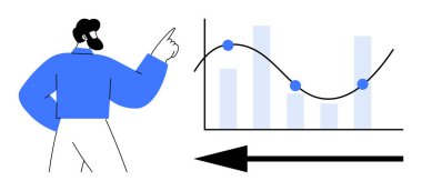 Veri analiz konsepti. Ticari strateji ve tahminler için kullanılan grafik eğilimleri, sezgileri ve analizleri. Veri analizi karar verme ve iş zekasını destekler. İş için mükemmel.